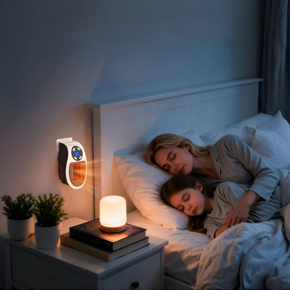 Plug-In Space Heater 350W – Mini Ceramic Wall Outlet Heater with Thermostat, 1-12 Hour Timer & LED Display, Bathroom & Office — photo 3