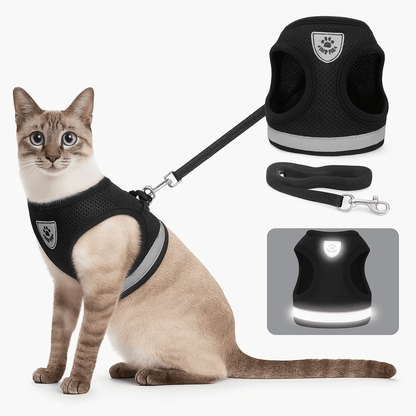 Reflective Cat Harness and Leash – Adjustable Breathable Mesh Harness for Cats & Kittens, XS-XL, 4 Colours — photo 2