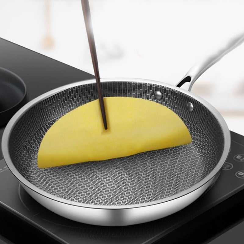 Stainless Steel Non-Stick Frying Pan – Scratch-Resistant Honeycomb Skillet, 7-Ply, Induction & Oven Safe, PFOA-Free — photo 2