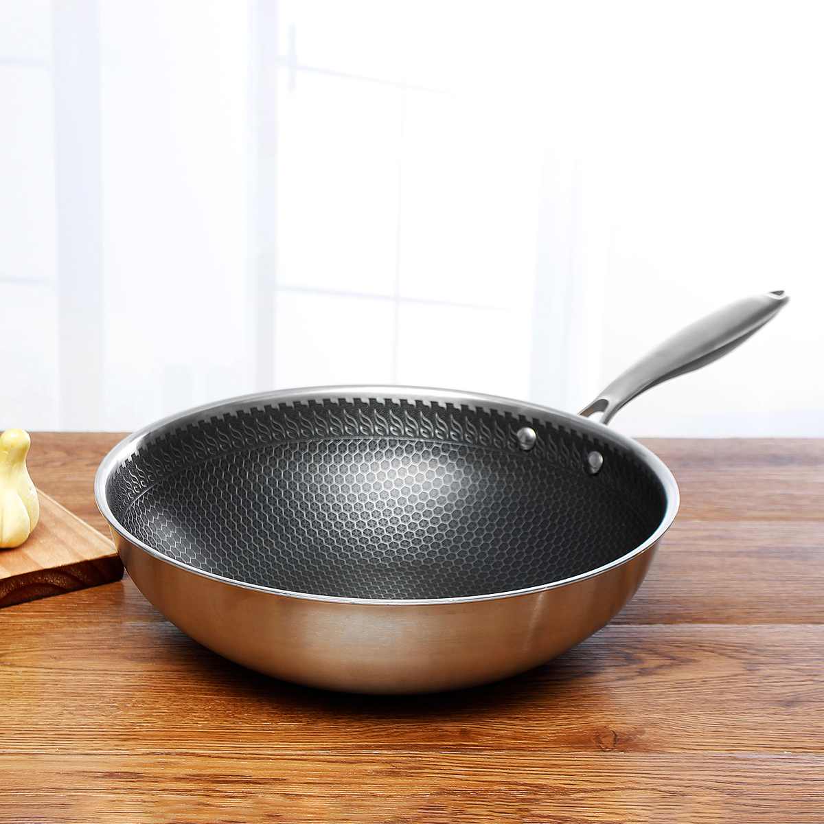 Stainless Steel Non-Stick Frying Pan – Scratch-Resistant Honeycomb Skillet, 7-Ply, Induction & Oven Safe, PFOA-Free — photo 4
