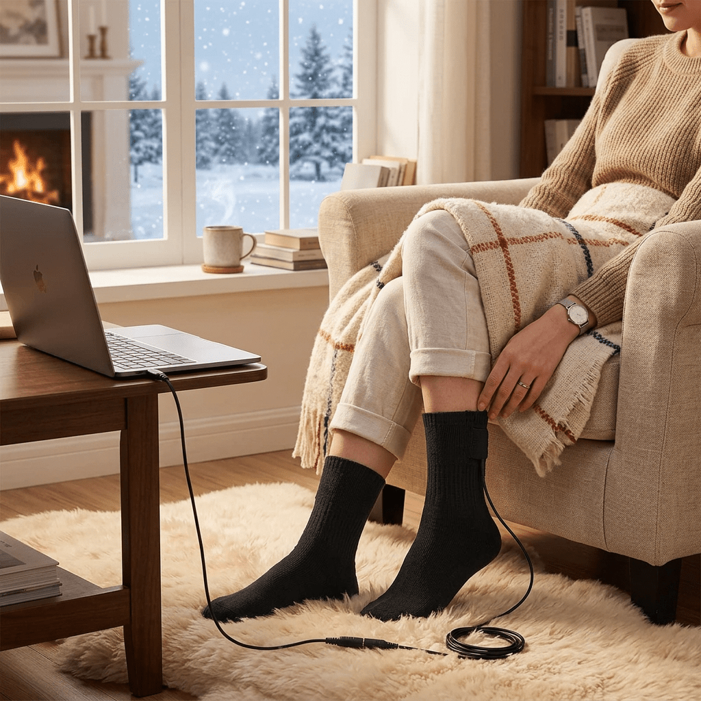 USB Heated Socks – Rechargeable Electric Heated Socks up to 131°F for Hiking, Camping & Winter Sports, Unisex — photo 2