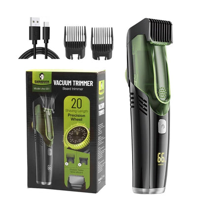 Vacuum Beard Trimmer with Hair Catcher – USB Rechargeable Wet & Dry Trimmer for Beard, Moustache & Body Hair — photo 1