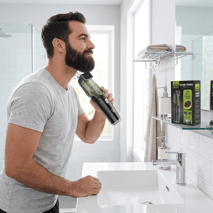 Vacuum Beard Trimmer with Hair Catcher – USB Rechargeable Wet & Dry Trimmer for Beard, Moustache & Body Hair — photo 2