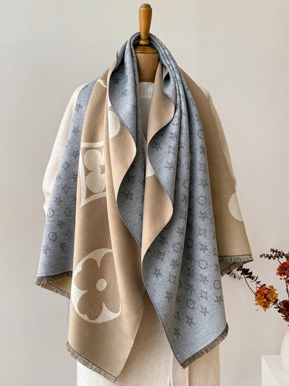 Winter Scarf with Jacquard Pattern – Soft Oversized Wrap Scarf & Shawl, 69 in, Unisex, 3 Colours | Hommes — photo 3