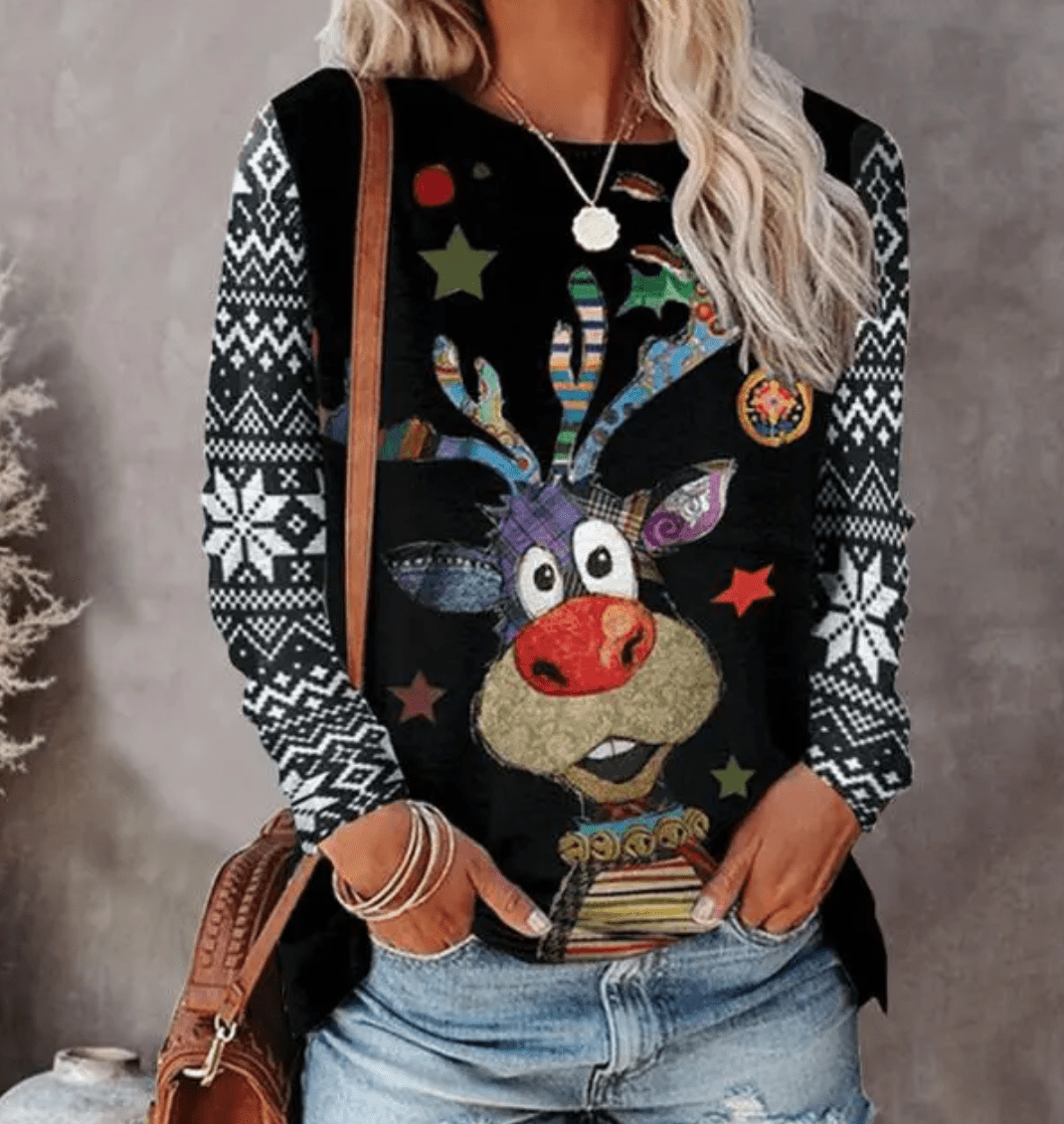 Women's Christmas Sweater – Holiday Pullover with Festive Pattern, 3 Colours, S–3XL – Amore — photo 3