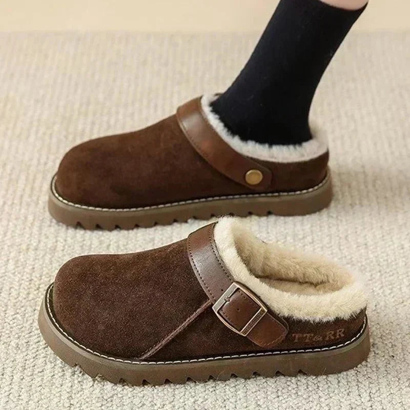Women's Warm Clogs – Fleece Lined Winter Slippers & Mules with Soft Lining, Brown, EU 35–43 – Isana — photo 3