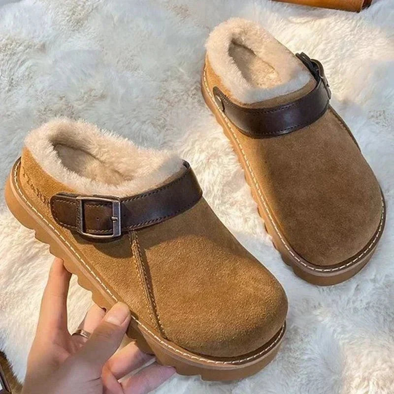 Women's Warm Clogs – Fleece Lined Winter Slippers & Mules with Soft Lining, Brown, EU 35–43 – Isana — photo 4