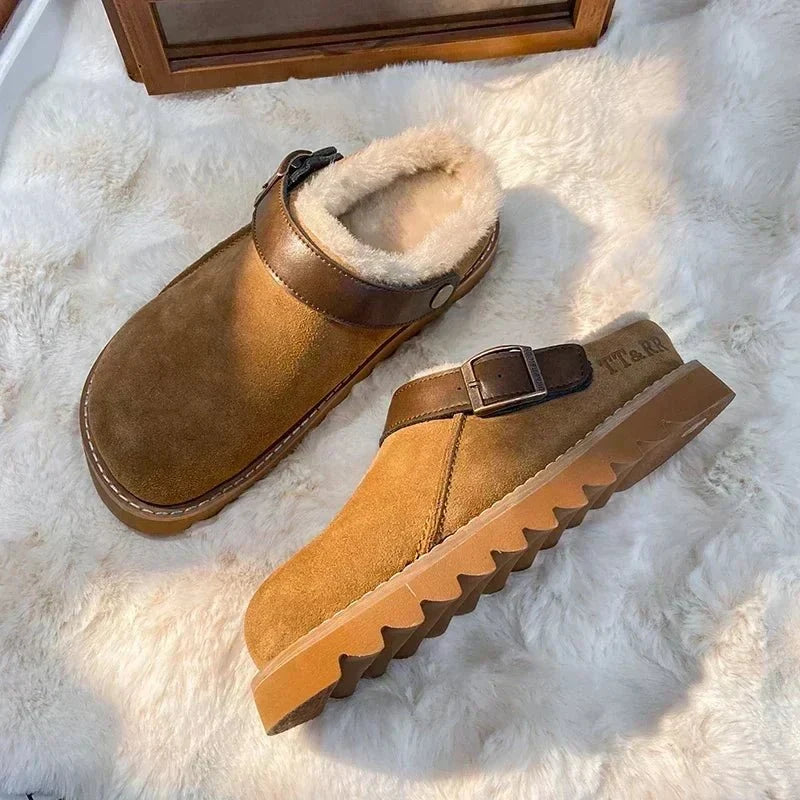 Women's Warm Clogs – Fleece Lined Winter Slippers & Mules with Soft Lining, Brown, EU 35–43 – Isana — photo 2