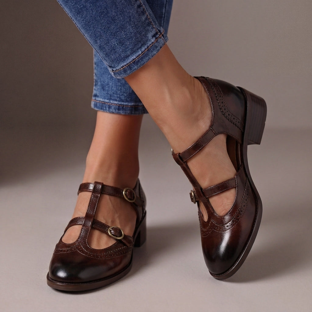 Nordspur | Lucinda Leather Brogue Mary Janes — photo 1