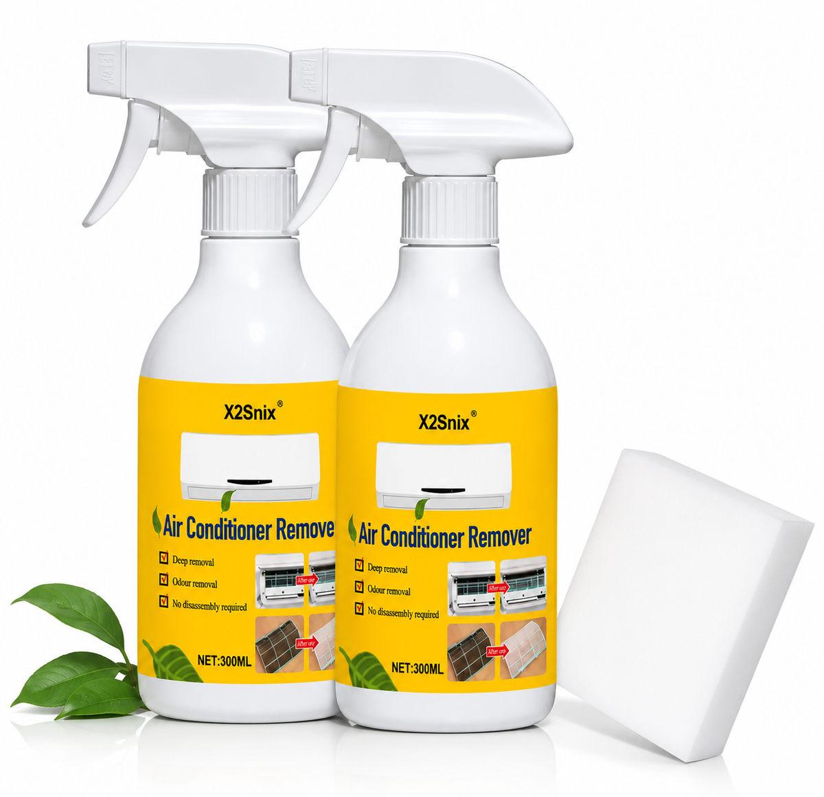 2 Bottles Air Conditioner Cleaner And Sponge — photo 1
