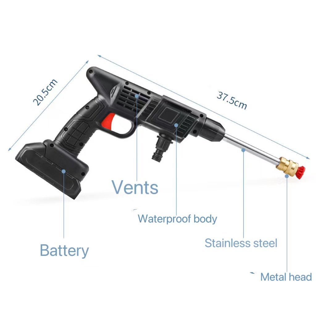 Cordless Portable High Pressure Water Spray Gun - Battery-Powered 22 Bar Outdoor Cleaner — photo 16