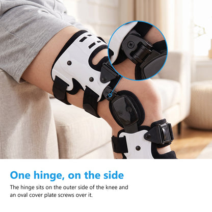Hinged Knee Brace with Adjustable Side Hinge and Four Quick Release Straps — photo 4
