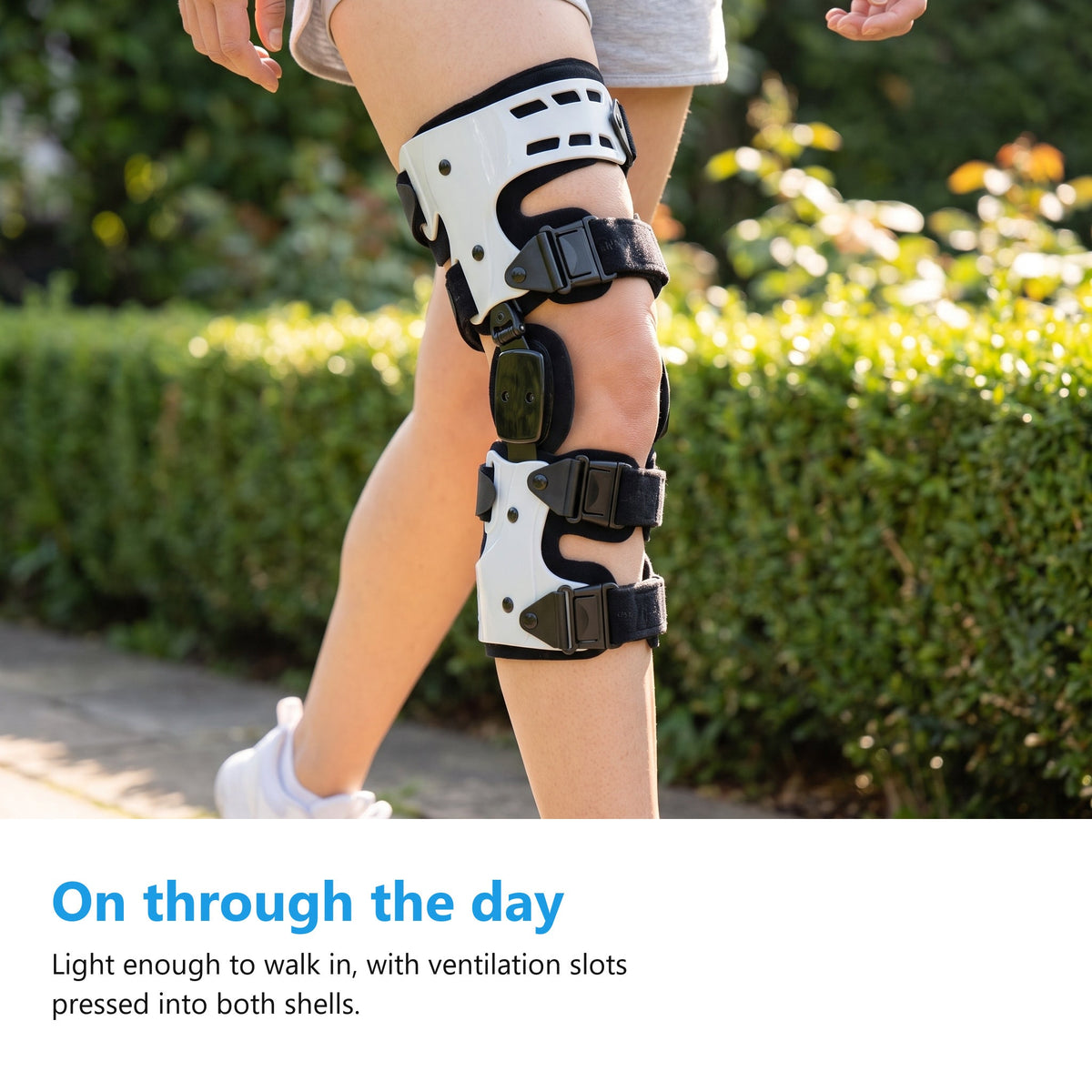 Hinged Knee Brace with Adjustable Side Hinge and Four Quick Release Straps — photo 7