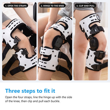 Hinged Knee Brace with Adjustable Side Hinge and Four Quick Release Straps — photo 9