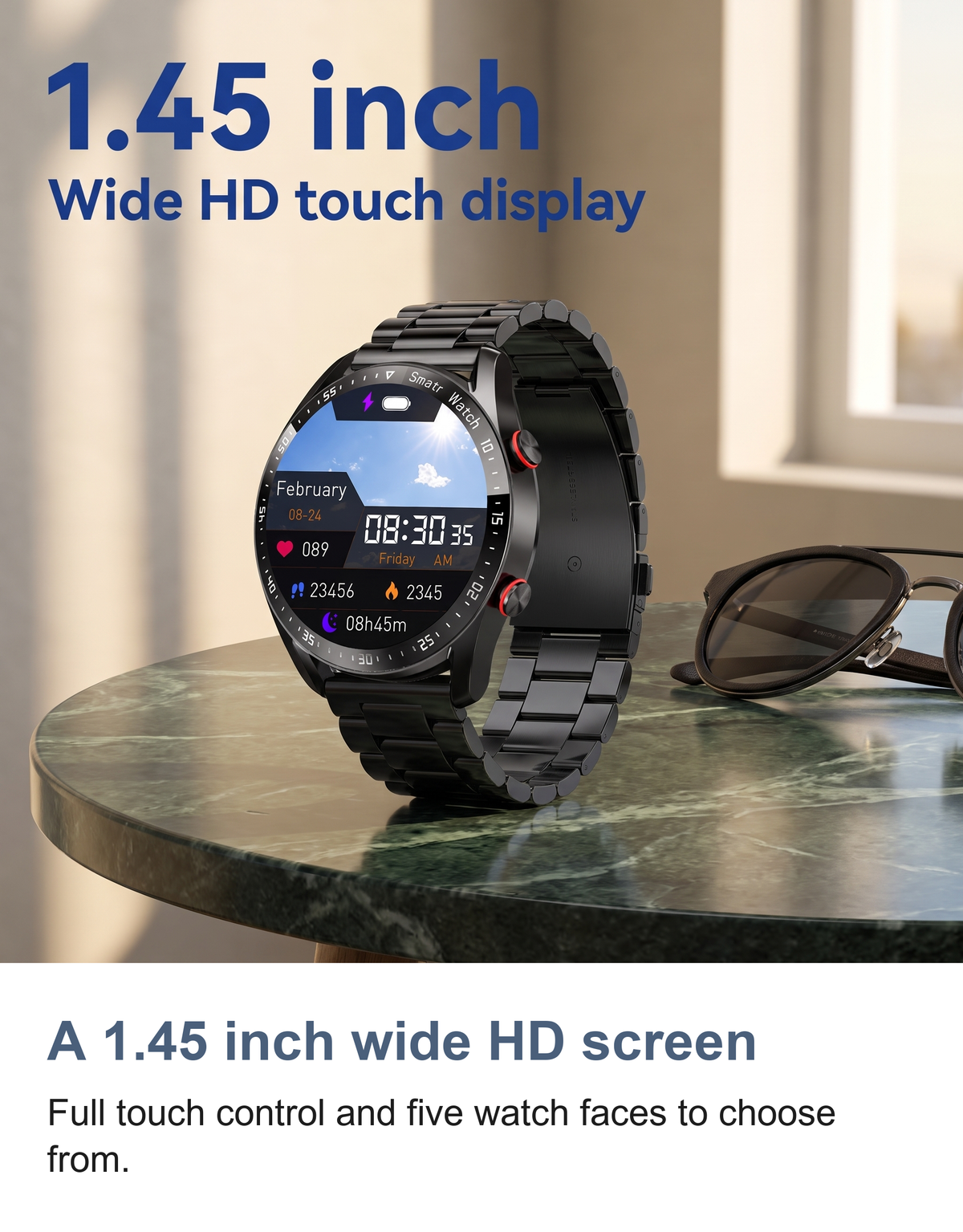Smart Watch for Men with Bluetooth Calls, Heart Rate and Blood Pressure Monitor — photo 9