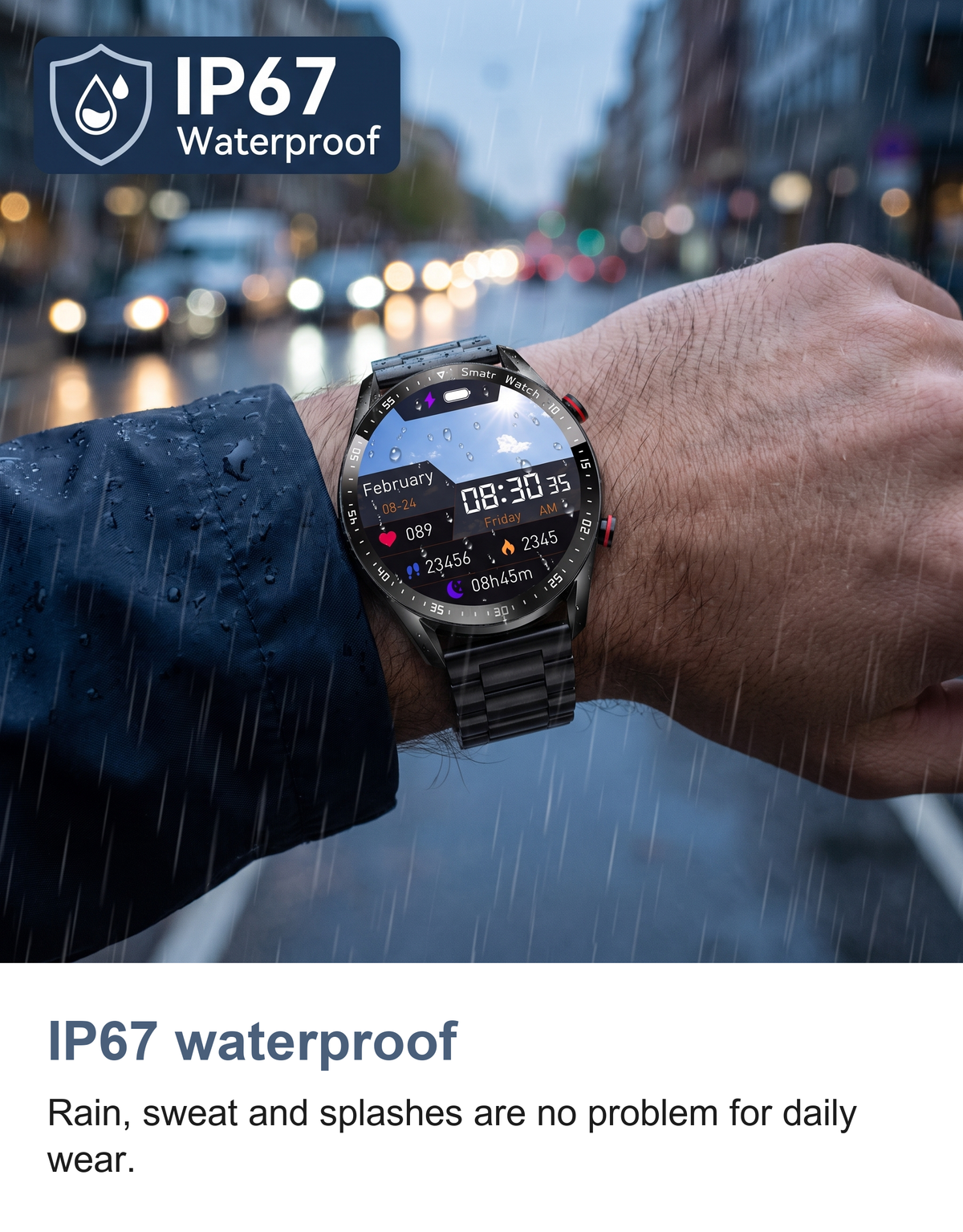 Smart Watch for Men with Bluetooth Calls, Heart Rate and Blood Pressure Monitor — photo 10