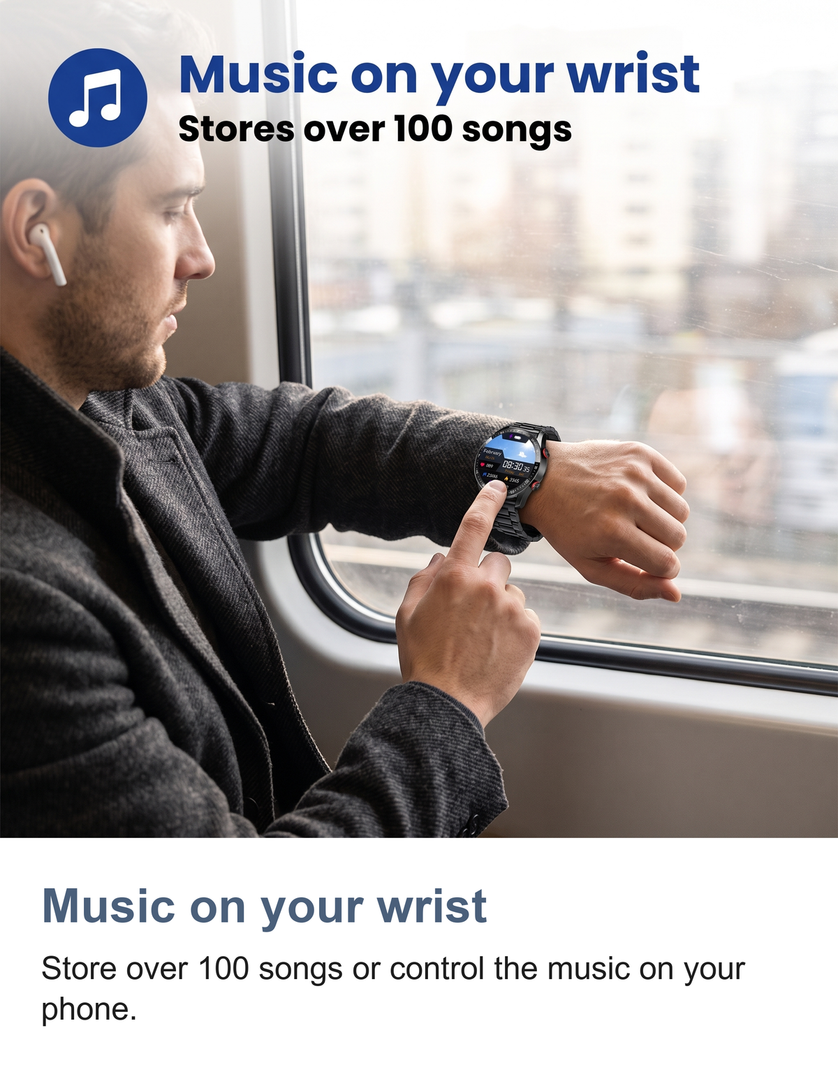 Smart Watch for Men with Bluetooth Calls, Heart Rate and Blood Pressure Monitor — photo 13