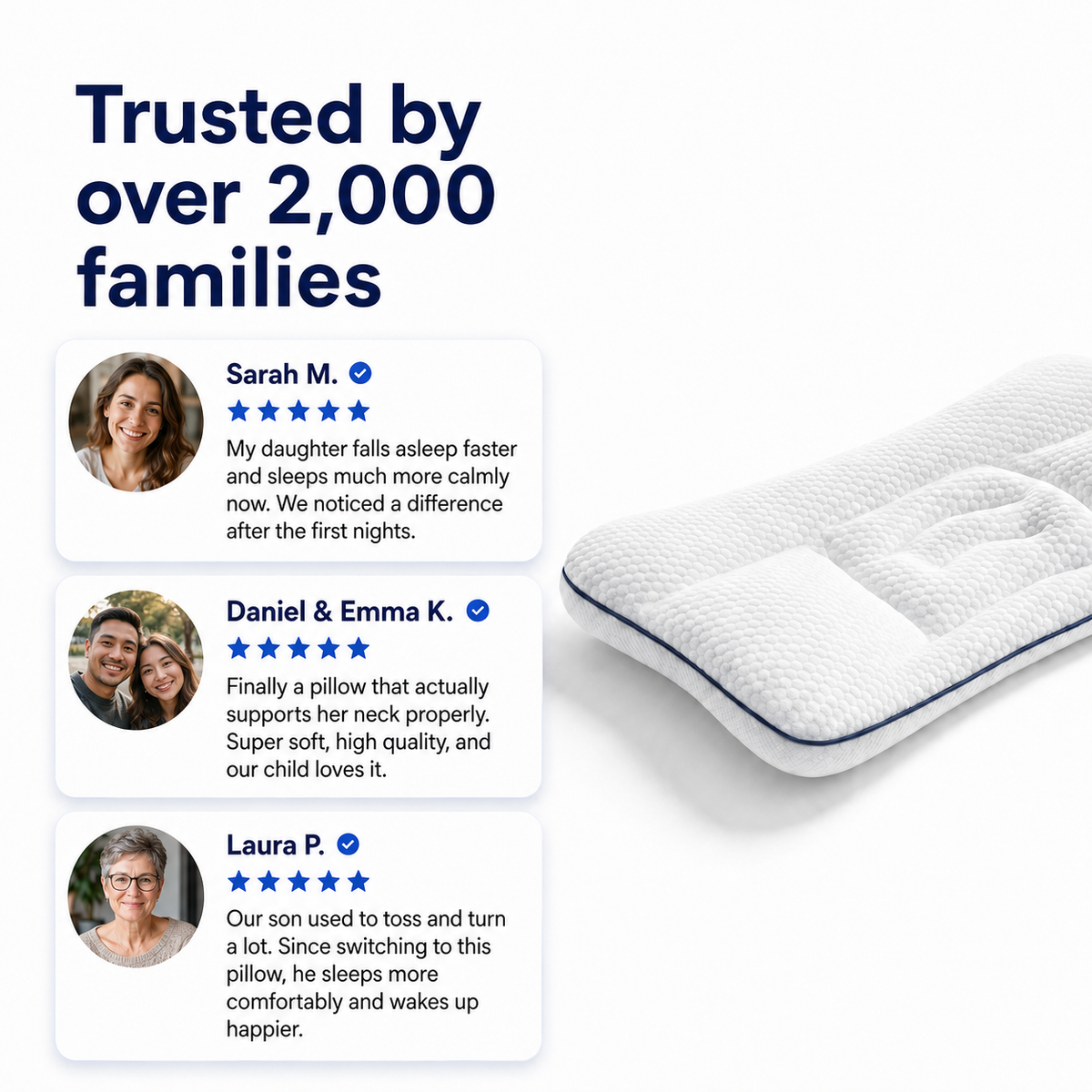 Kids Memory Foam Pillow, Ergonomic Support For Growing Sleepers — photo 8