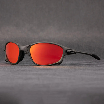Polarised UV400 Square Sunglasses with Lightweight Metal Frame and Mirror Lenses for Riding — photo 1