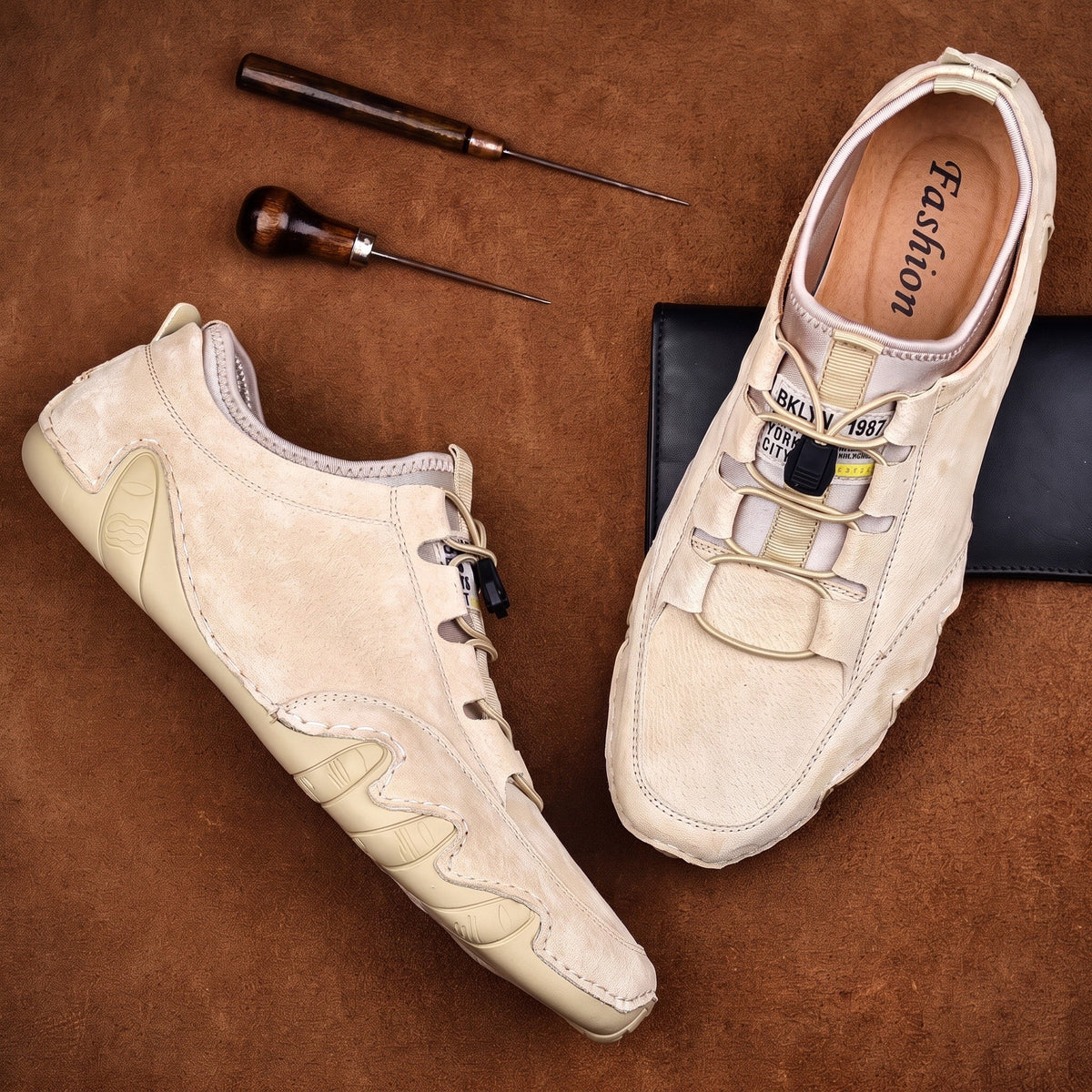 Oliver - Men's Lace-Up Moccasin Trainers with Elastic Gusset — photo 12