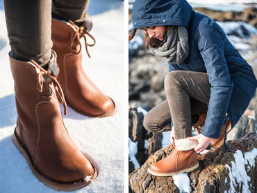 Waterproof Wool Lined Leather Winter Boots Lace Up Vintage Style Boots with Crepe Rubber Sole — photo 11