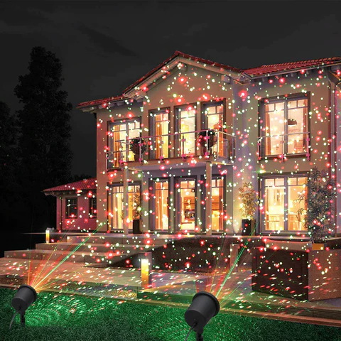 Outdoor Christmas Laser Light Projector with Red and Green LED Patterns — photo 10