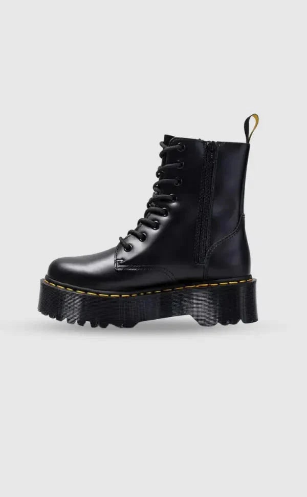 Platform Combat Boots with Lace-Up Front Side Zipper and Chunky Sole — photo 3