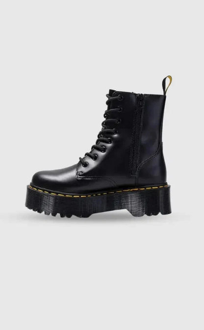 Platform Combat Boots with Lace-Up Front Side Zipper and Chunky Sole — photo 3