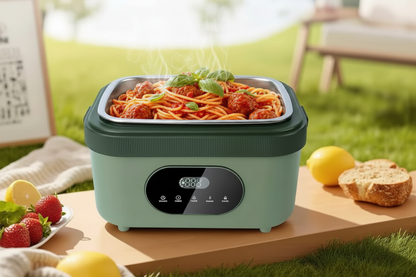 Heated Electric Lunch Box with LED Display and Thermos Battery — photo 7