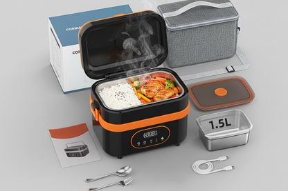 Heated Electric Lunch Box with LED Display and Thermos Battery — photo 8