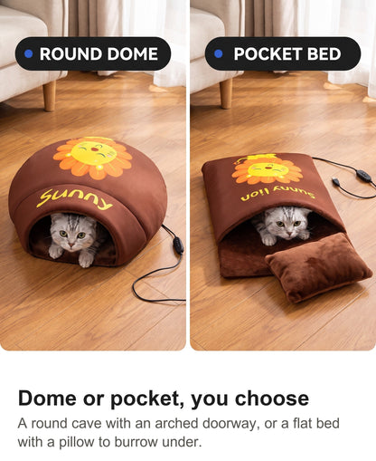 Heated Cat Bed - USB Cat Cave Bed with Removable Heating Pad — photo 9