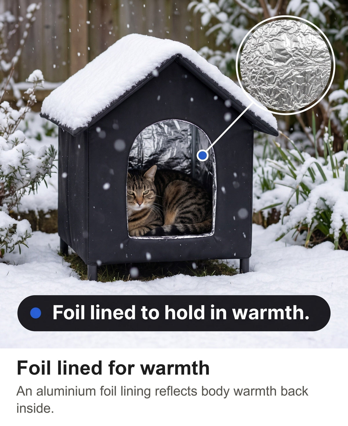 Outdoor Cat Shelter - Waterproof Raised Cat House with Pitched Roof — photo 6