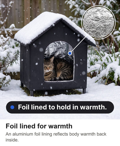 Outdoor Cat Shelter - Waterproof Raised Cat House with Pitched Roof — photo 6