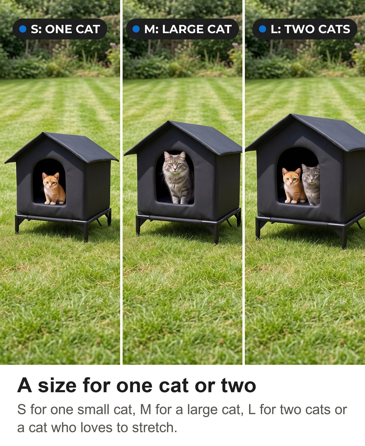Outdoor Cat Shelter - Waterproof Raised Cat House with Pitched Roof — photo 11