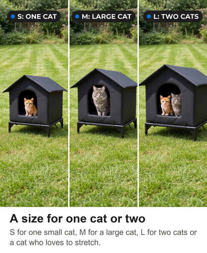 Outdoor Cat Shelter - Waterproof Raised Cat House with Pitched Roof — photo 11