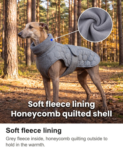 Dog Fleece Coat - Quilted Winter Coat with High Neck for Whippets & Greyhounds — photo 3
