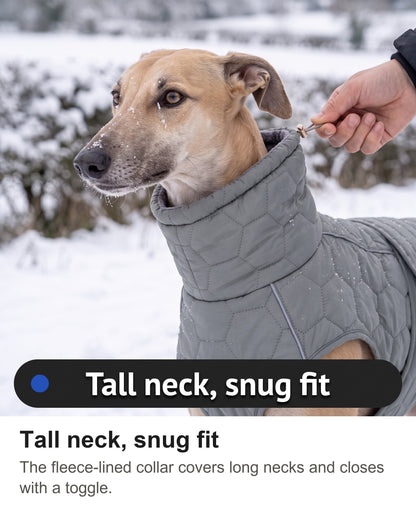 Dog Fleece Coat - Quilted Winter Coat with High Neck for Whippets & Greyhounds — photo 5