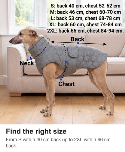 Dog Fleece Coat - Quilted Winter Coat with High Neck for Whippets & Greyhounds — photo 7