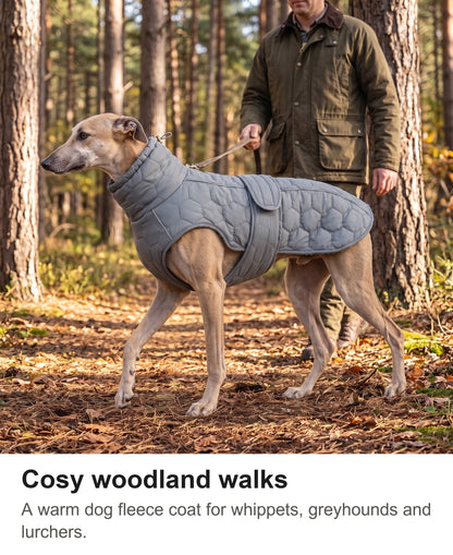 Dog Fleece Coat - Quilted Winter Coat with High Neck for Whippets & Greyhounds — photo 12