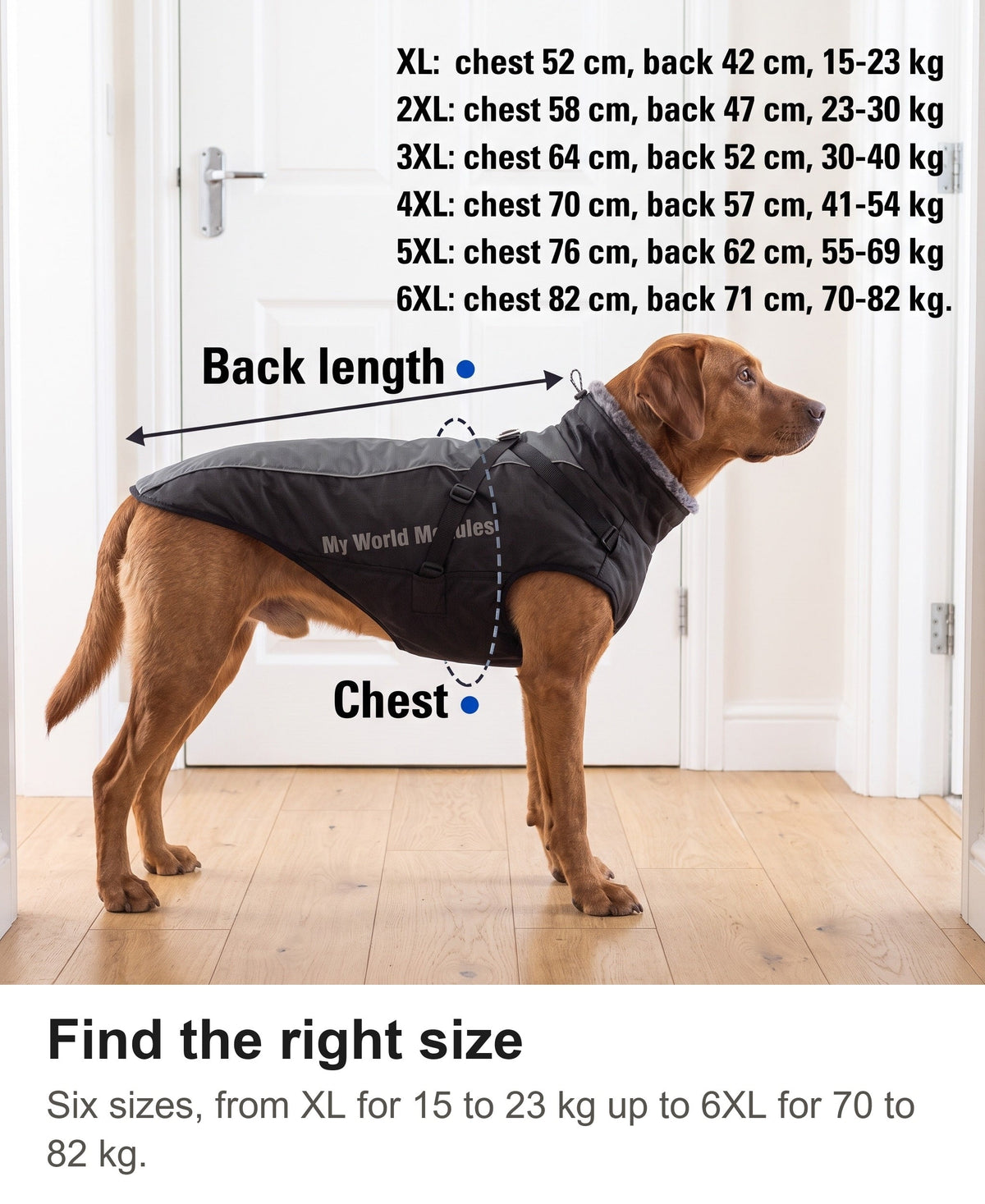 Waterproof Dog Coat with Harness - Reflective Winter Jacket with Fur Collar — photo 10