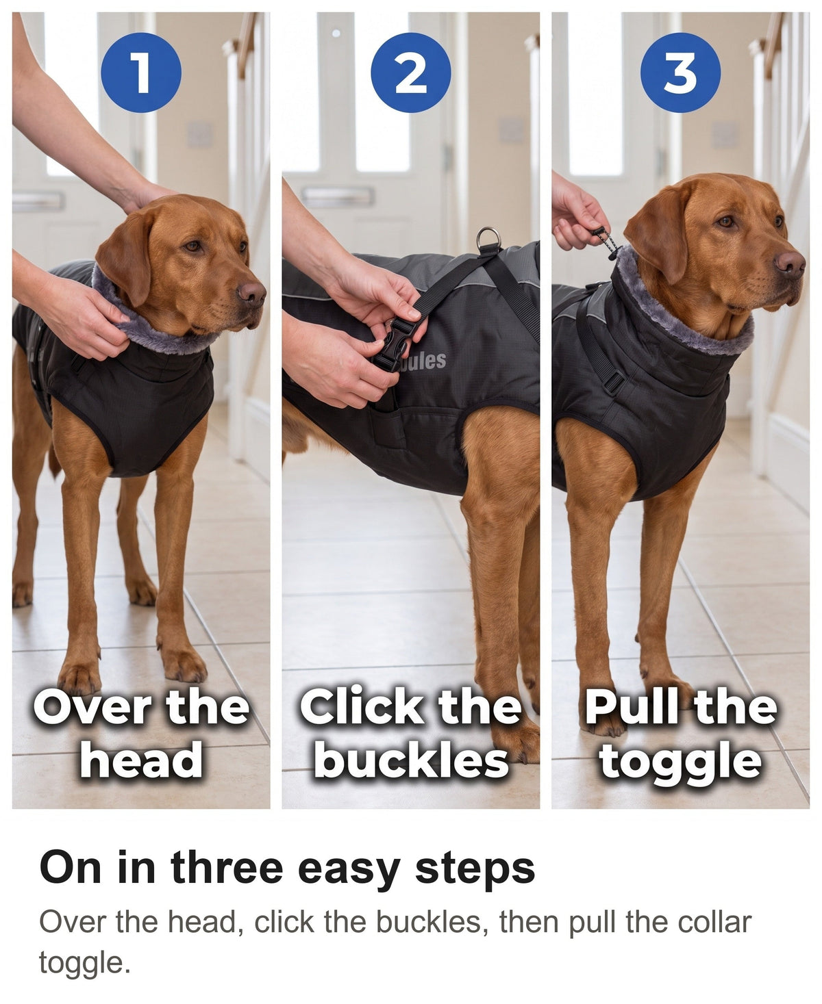 Waterproof Dog Coat with Harness - Reflective Winter Jacket with Fur Collar — photo 13
