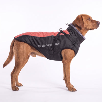 Waterproof Dog Coat with Harness - Reflective Winter Jacket with Fur Collar — photo 5