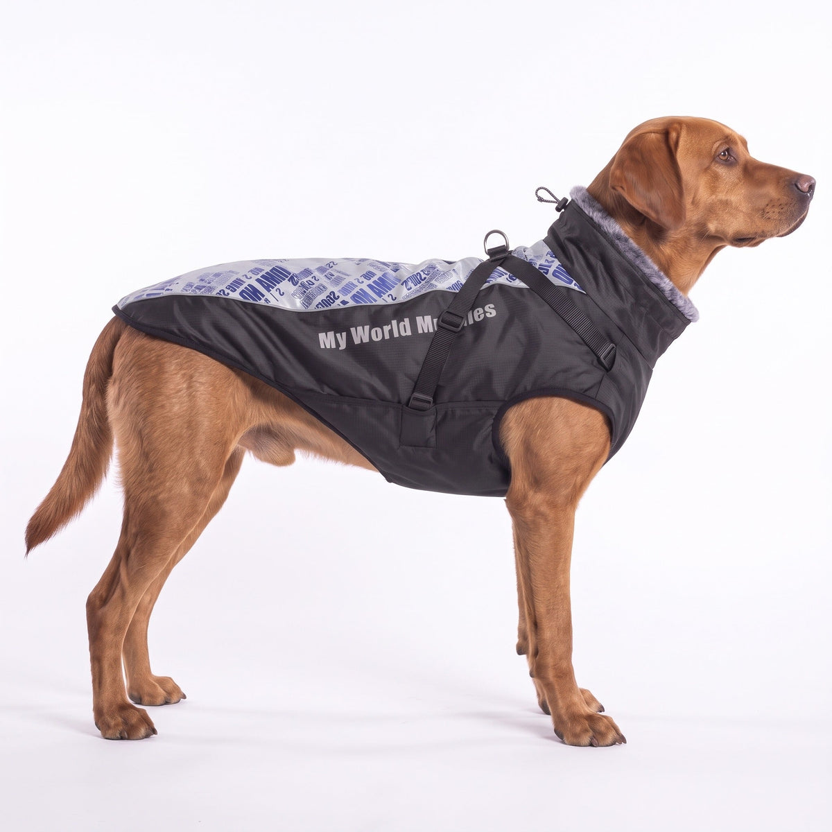 Waterproof Dog Coat with Harness - Reflective Winter Jacket with Fur Collar — photo 4