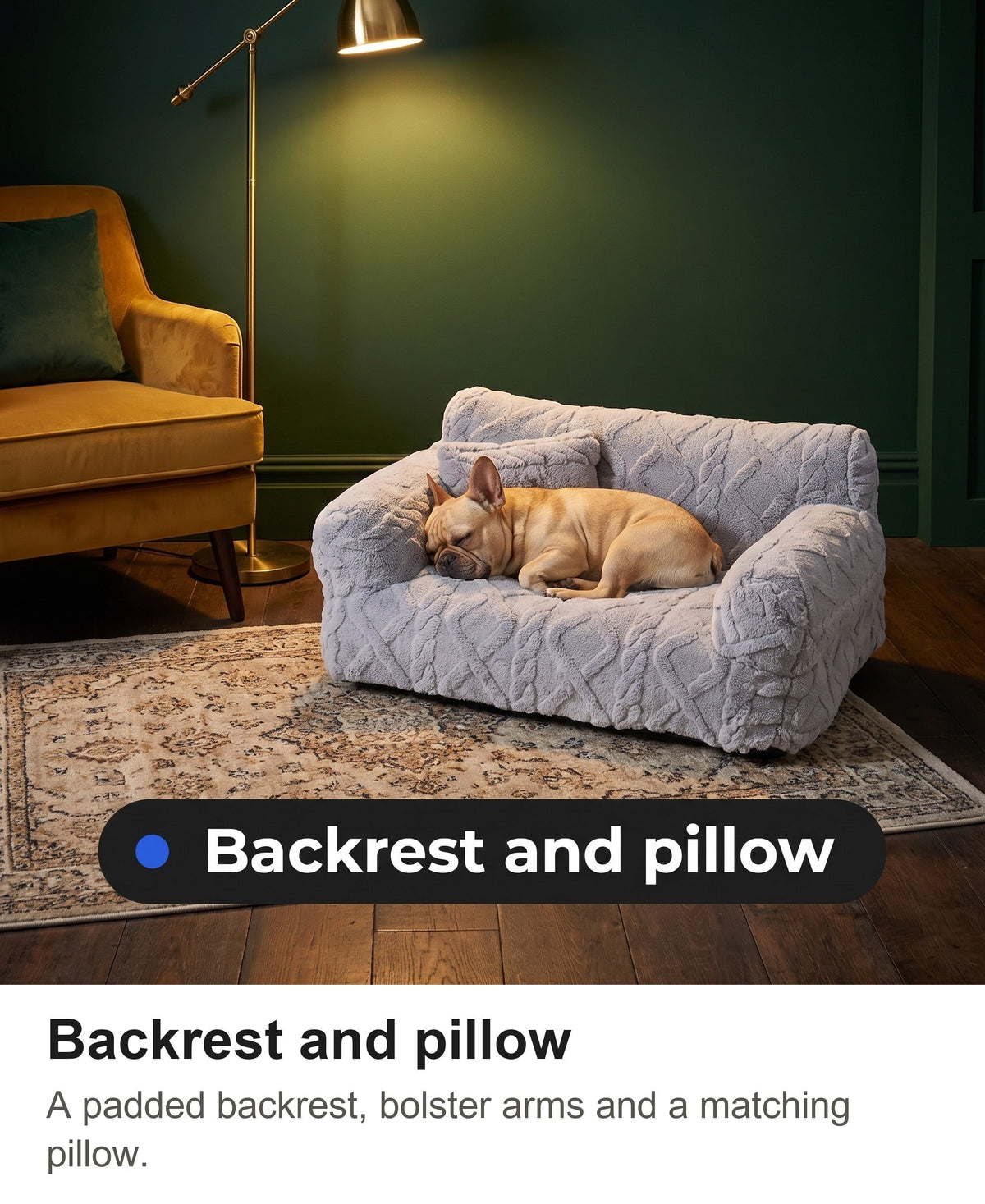 Dog Sofa Bed - Dog Couch Bed with Pillow and Washable Cover — photo 6