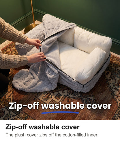Dog Sofa Bed - Dog Couch Bed with Pillow and Washable Cover — photo 7