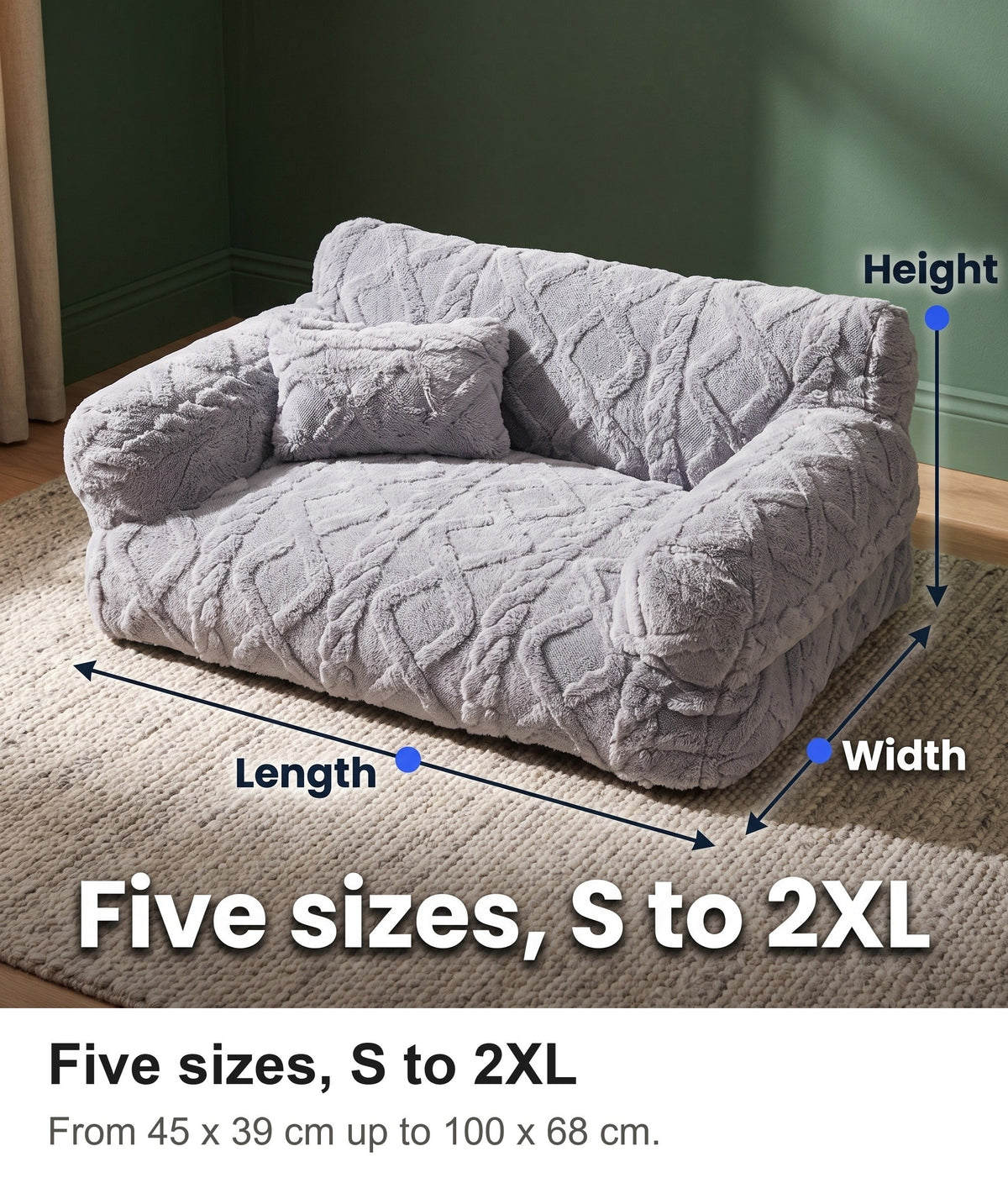 Dog Sofa Bed - Dog Couch Bed with Pillow and Washable Cover — photo 15