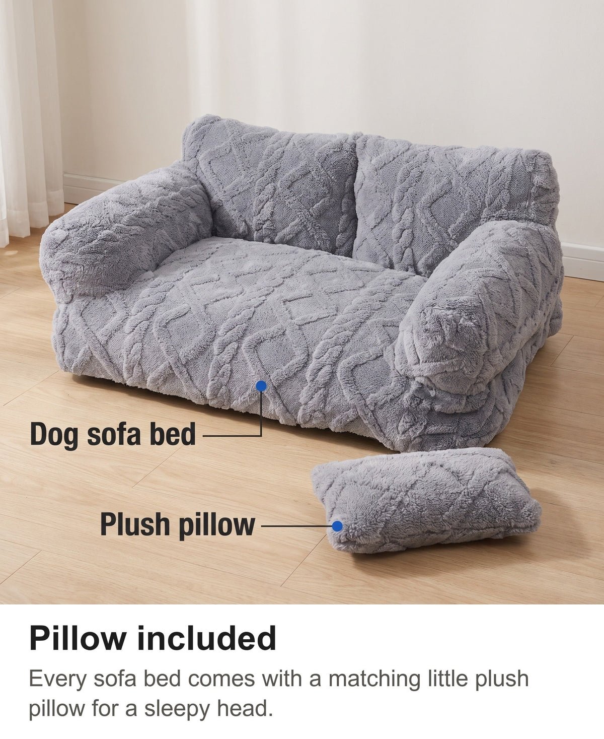 Dog Sofa Bed - Dog Couch Bed with Pillow and Washable Cover — photo 17