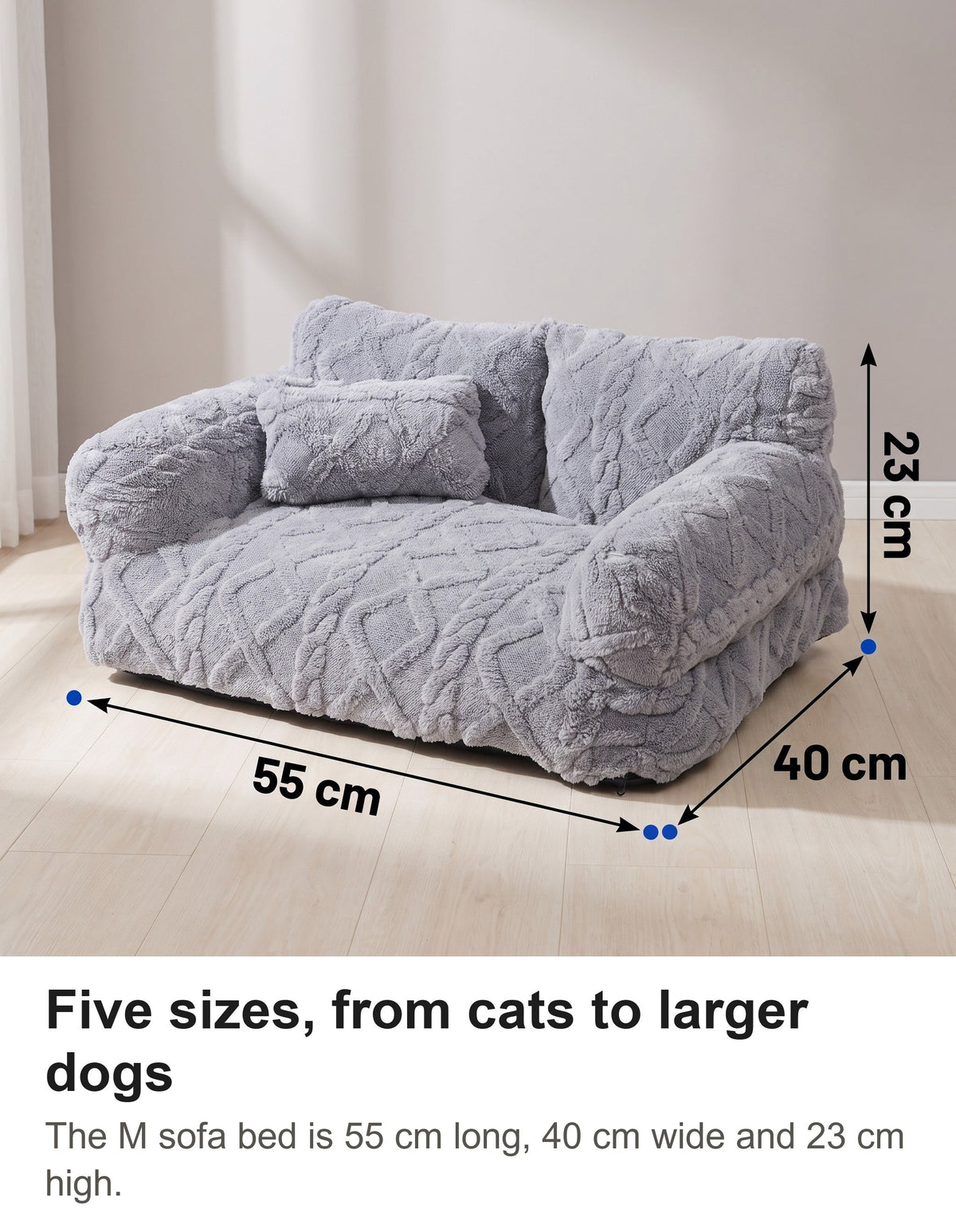 Dog Sofa Bed - Dog Couch Bed with Pillow and Washable Cover — photo 12