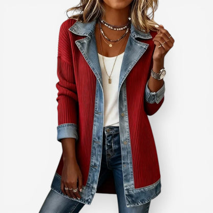 Women's Relaxed Denim-Inspired Knit Jacket — photo 5
