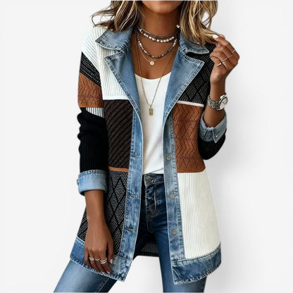 Women's Relaxed Denim-Inspired Knit Jacket — photo 3